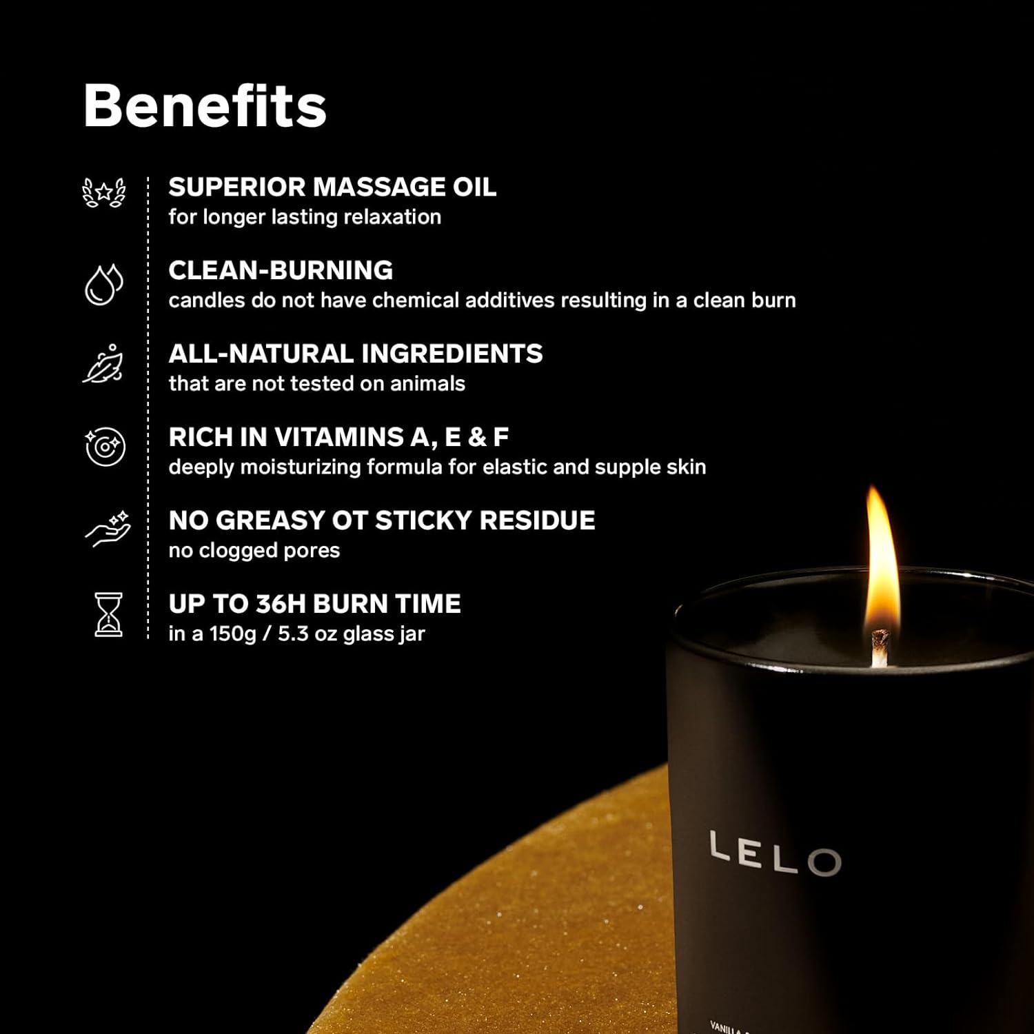 Lelo Black Pepper And Pomegranate Flickering Touch Massage Candle | Massage Candle | Lelo | Bodyjoys
