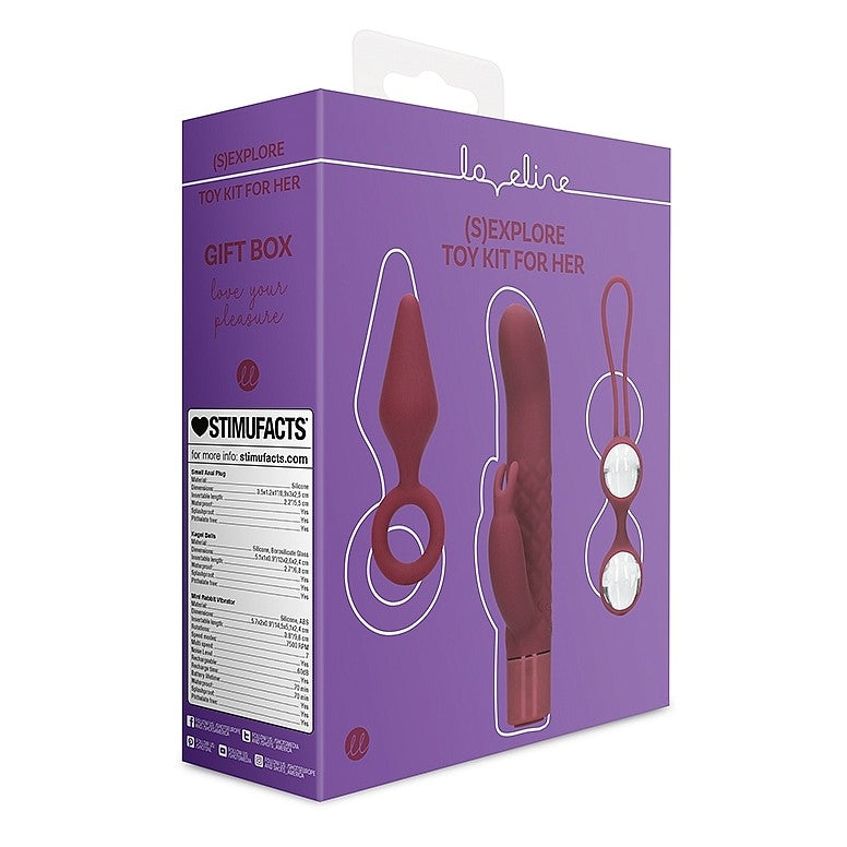 Sexplore Sex Toy Kit For Her Dark Cherry | Sex Toy Set | Shots Toys | Bodyjoys