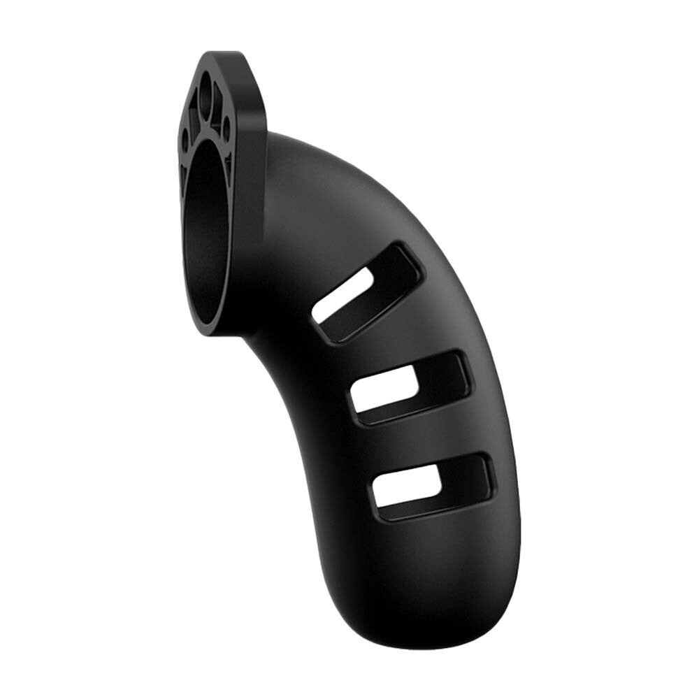 Man Cage 21 Male 4.5 Inch Black Silicone Chastity Cage | Chastity Cage | Shots Toys | Bodyjoys
