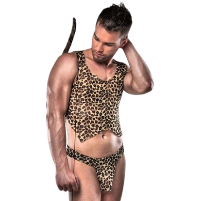 Passion Erotic Animal Print Top And Pouch | Sexy Male Costume | Passion Lingerie | Bodyjoys