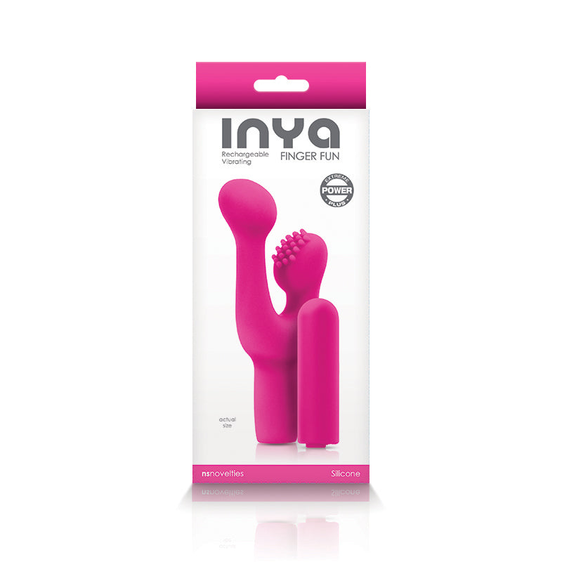 Inya Pink Finger Fun Rechargeable Clitoral Stimulator | Clitoral Vibrator | NS Novelties | Bodyjoys