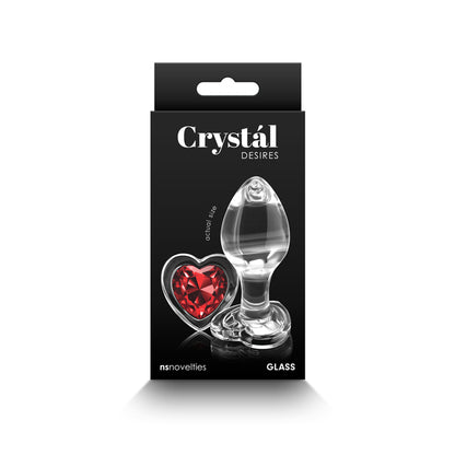 Crystal Desires Glass Heart Butt Plug Medium | Glass Butt Plug | NS Novelties | Bodyjoys