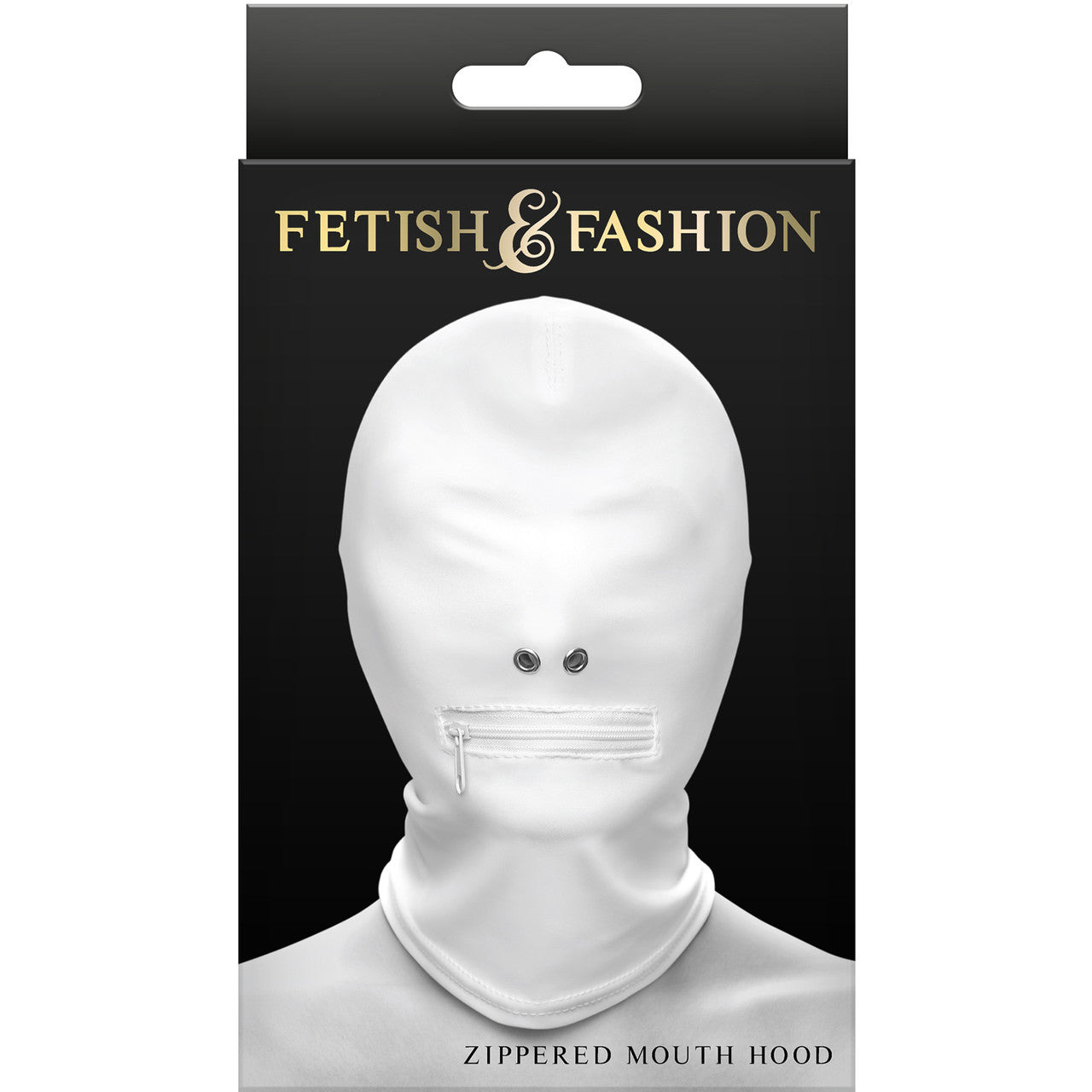 Fetish & Fashion Zippered Mouth Hood White | Bondage Hoods & Masks | NS Novelties | Bodyjoys