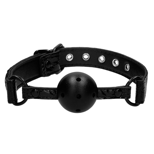 Ouch Breathable Luxury Black Ball Gag | Bondage Gag | Shots Toys | Bodyjoys