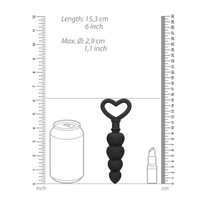 Ouch Silicone Anal Love Beads Black | Anal Beads | Shots Toys | Bodyjoys