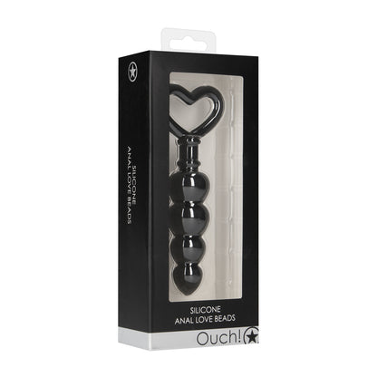 Ouch Silicone Anal Love Beads Black | Anal Beads | Shots Toys | Bodyjoys