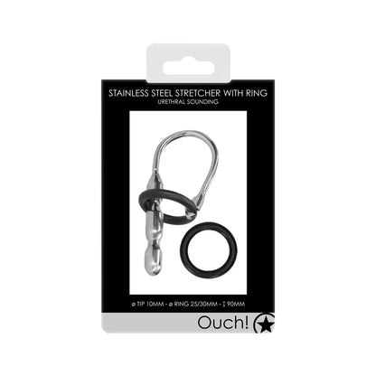 Ouch Urethral Sounding Stainless Steel Stretcher With Ring | Urethral Sound | Shots Toys | Bodyjoys