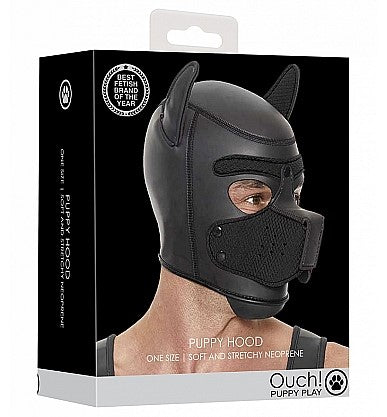 Ouch Puppy Play Neoprene Puppy Mask Black | Bondage Hoods & Masks | Shots Toys | Bodyjoys