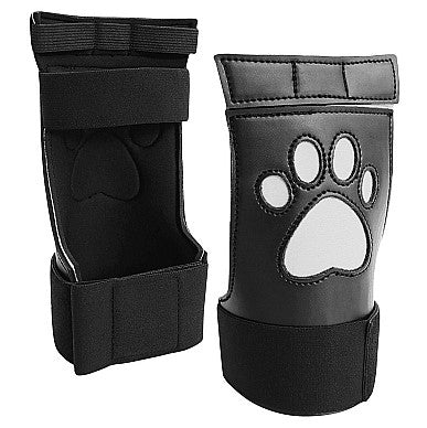 Ouch Puppy Play Neoprene Puppy Paw Gloves Black | Fetish Accessories | Shots Toys | Bodyjoys