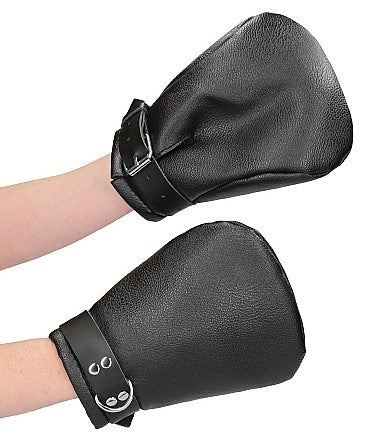 Ouch Puppy Play Neoprene Lined Mittens Black | Bondage Handcuffs | Shots Toys | Bodyjoys