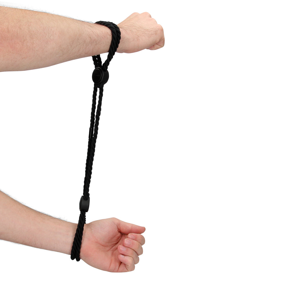 Ouch Adjustable Rope Handcuffs Black | Bondage Handcuffs | Shots Toys | Bodyjoys