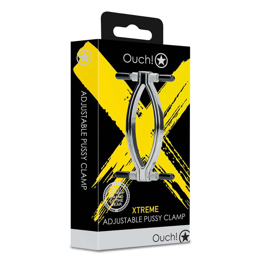 Ouch Adjustable Pussy Clamp Silver | Clit Clamp | Shots Toys | Bodyjoys