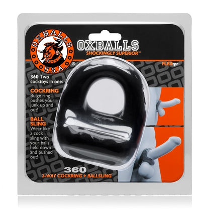 Oxballs 360 2-Way Cockring & Ballsling Black | Ball Stretcher | Oxballs | Bodyjoys