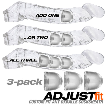 Oxballs Adjustfit Cocksheath Inserts Clear 3 Pieces | Penis Sheath | Oxballs | Bodyjoys