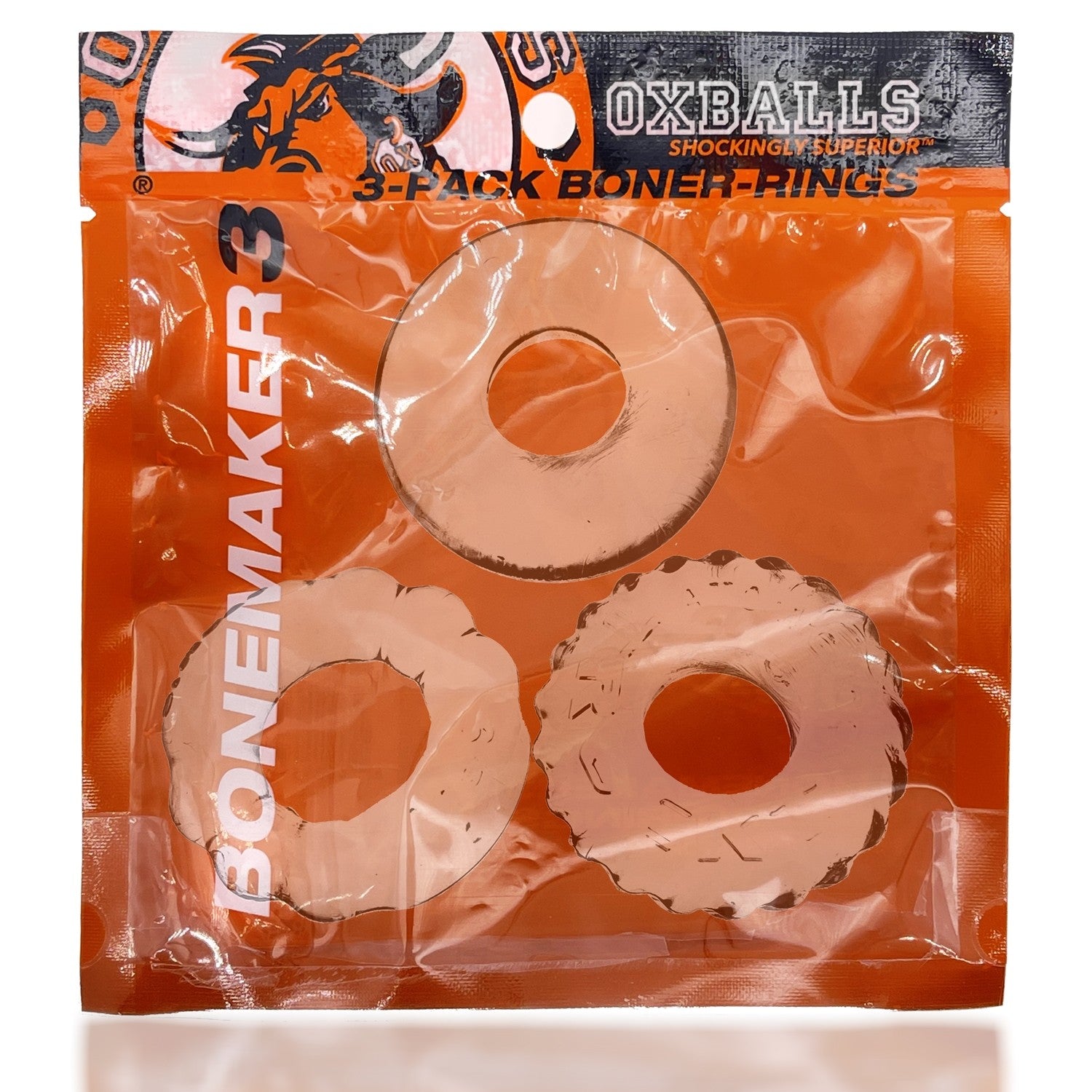 Oxballs Bonemaker Cock Ring Set Clear 3 Pieces | Classic Cock Ring | Oxballs | Bodyjoys