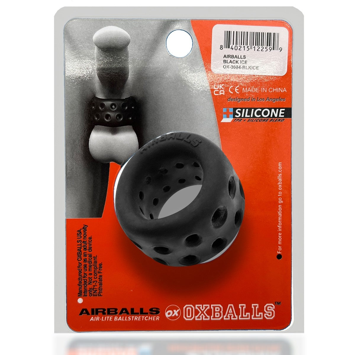 Oxballs Airballs Air-Lite Vented Ball Stretcher Black Ice | Ball Stretcher | Oxballs | Bodyjoys