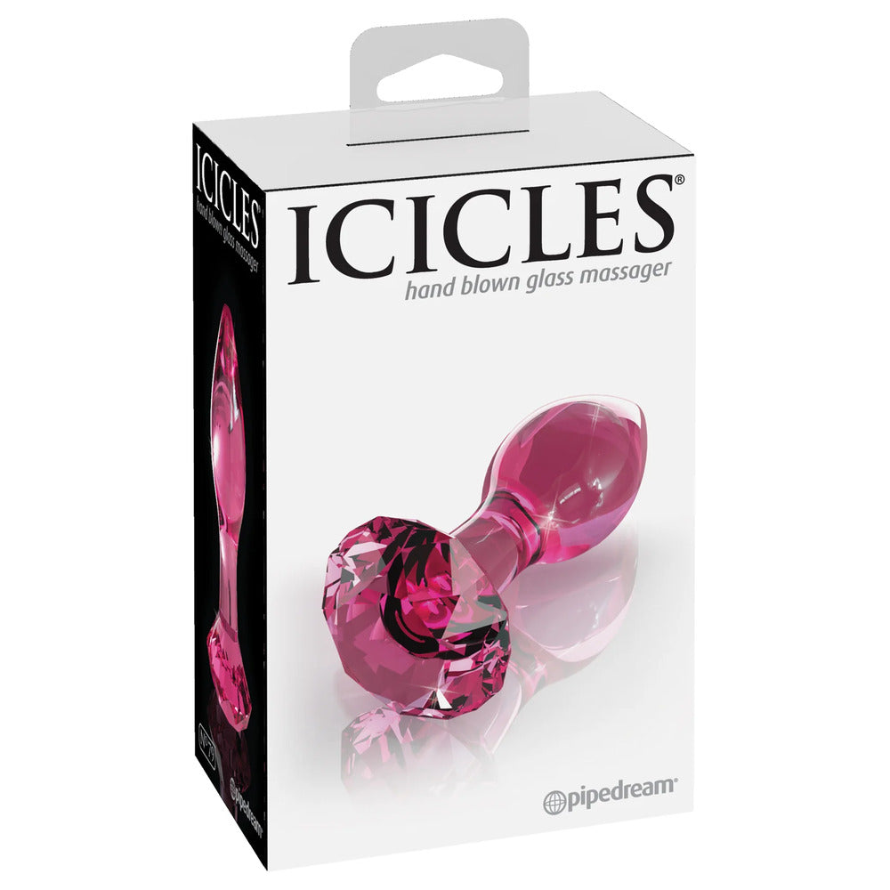 Icicles No. 79 Pink Crystal Glass Butt Plug | Glass Butt Plug | Pipedream | Bodyjoys