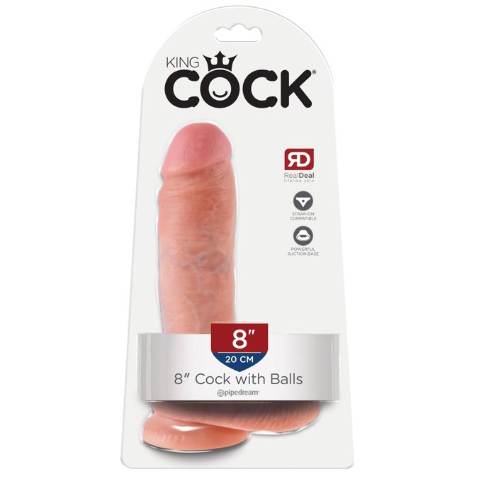 King Cock 8 Inch Cock Dildo With Balls | Realistic Dildo | Pipedream | Bodyjoys