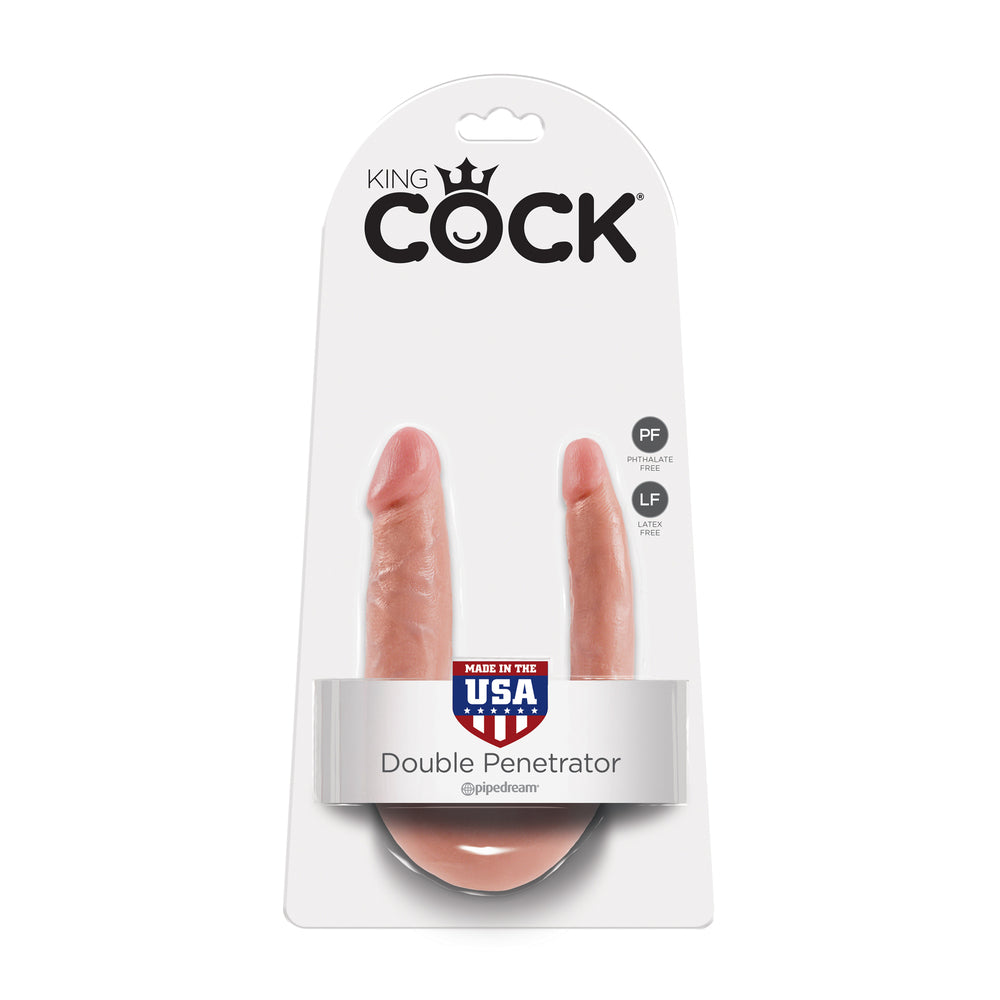 King Cock Small Double Trouble Flesh | Double-Ended Dildo | Pipedream | Bodyjoys