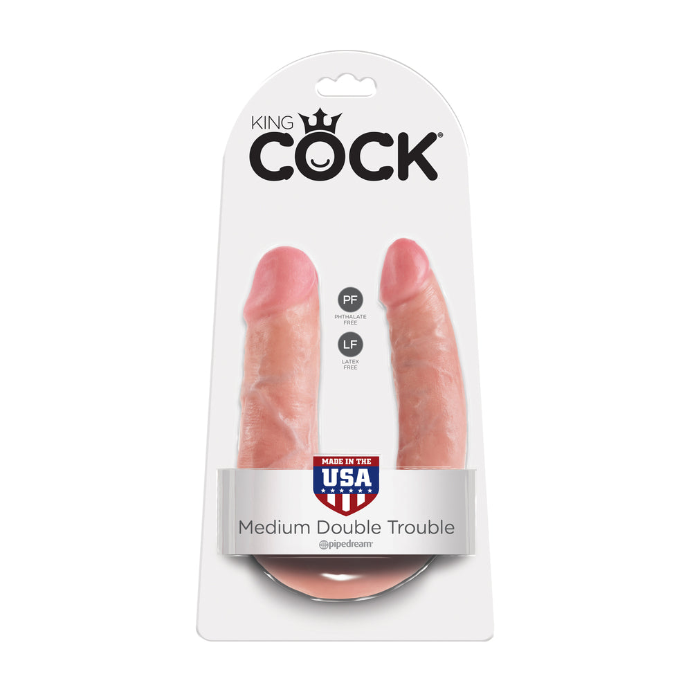 King Cock Medium Double Trouble Flesh Dildo | Double-Ended Dildo | Pipedream | Bodyjoys