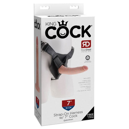 King Cock 7 Inch Flesh Cock With Strap-On Harness | Strap-On Set | Pipedream | Bodyjoys