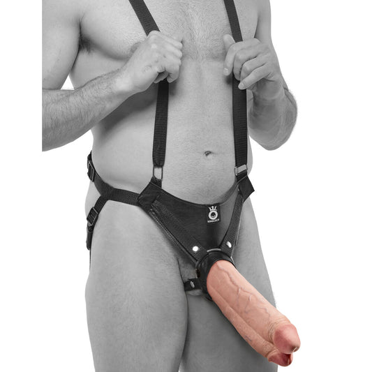 King Cock Two Cocks One Hole 11 Inch Hollow Strap-On Flesh | Double Strap-On | Pipedream | Bodyjoys