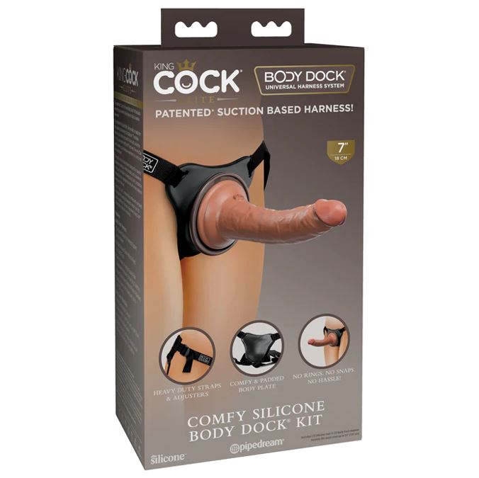 King Cock Comfy Silicone Body Dock Kit And 7 Inch Dildo | Strap-On Set | Pipedream | Bodyjoys