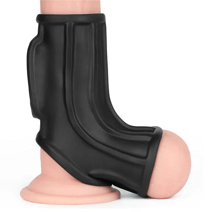 Lovetoy Ridge Knights Ring Vibrating Penis And Scrotum Sleeve | Penis Sheath | Lovetoy | Bodyjoys