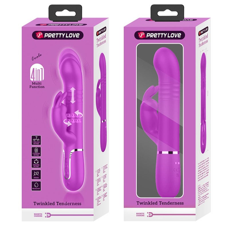 Pretty Love Coale 4-In-1 Thrusting Rabbit Vibrator Purple | Rabbit Vibrator | Pretty Love | Bodyjoys