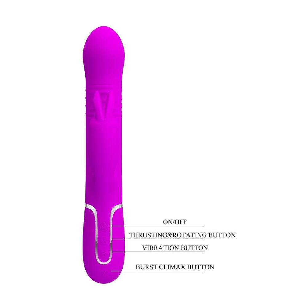 Pretty Love Coale 4-In-1 Thrusting Rabbit Vibrator Purple | Rabbit Vibrator | Pretty Love | Bodyjoys