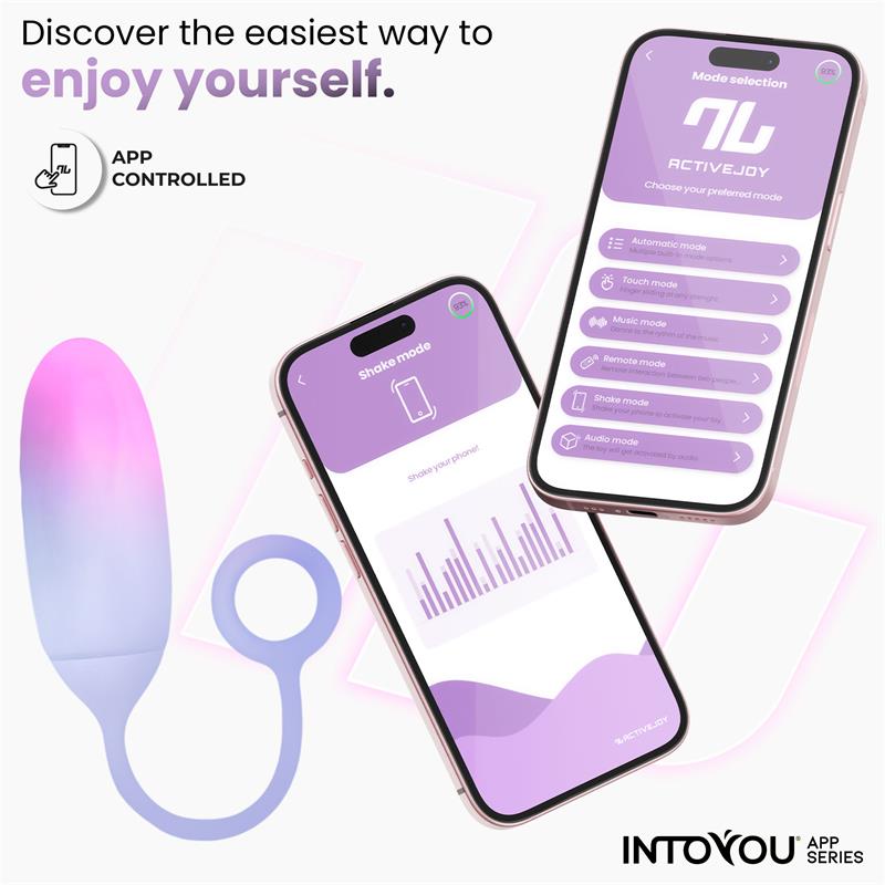 IntoYou Vibrating Egg With Remote Control App Purple | Love Egg Vibrator | IntoYou | Bodyjoys