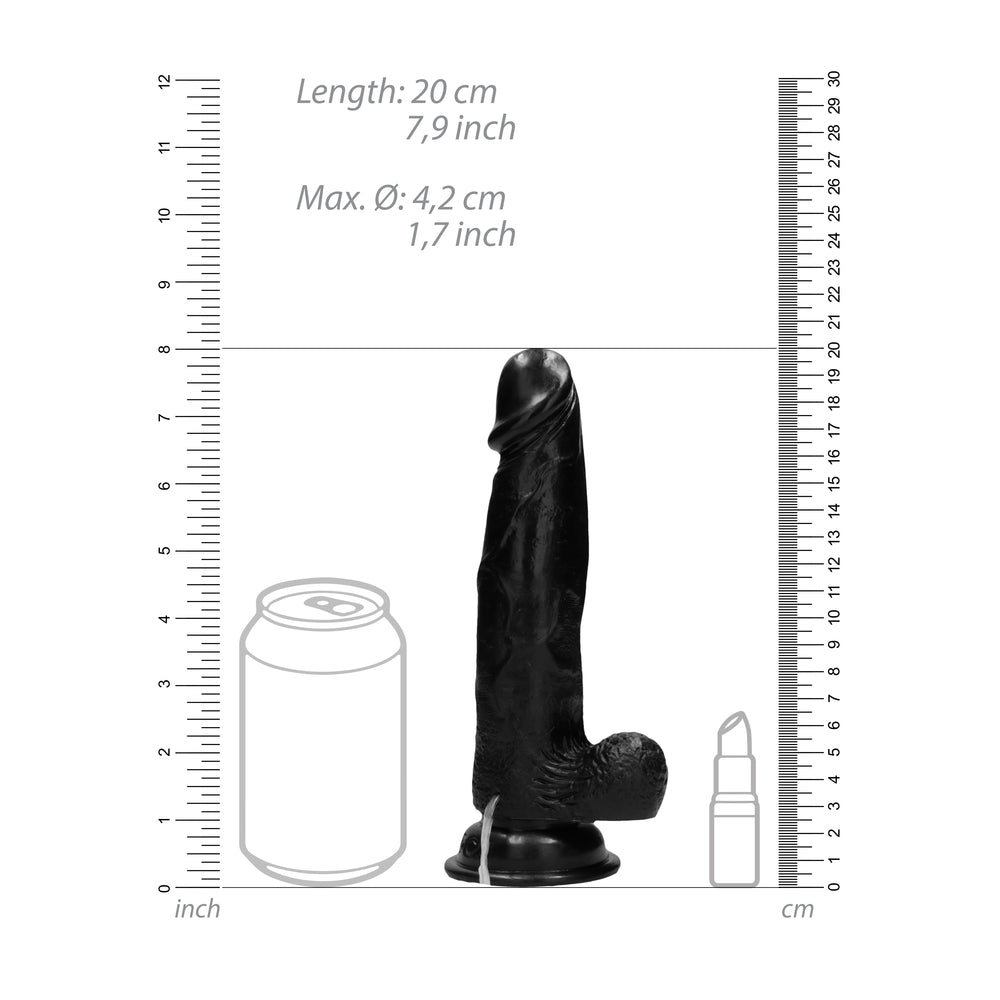 RealRock 8 Inch Vibrating Realistic Cock With Scrotum | Dildo Vibrator | Shots Toys | Bodyjoys