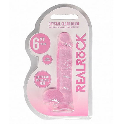RealRock 6 Inch Realistic Crystal Clear Dildo Pink | Realistic Dildo | Shots Toys | Bodyjoys