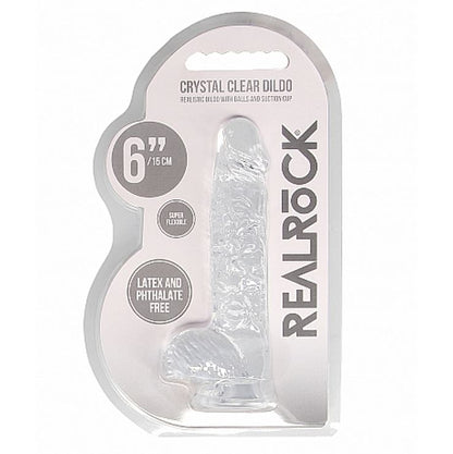 RealRock 6 Inch Realistic Crystal Clear Dildo Transparent | Realistic Dildo | Shots Toys | Bodyjoys