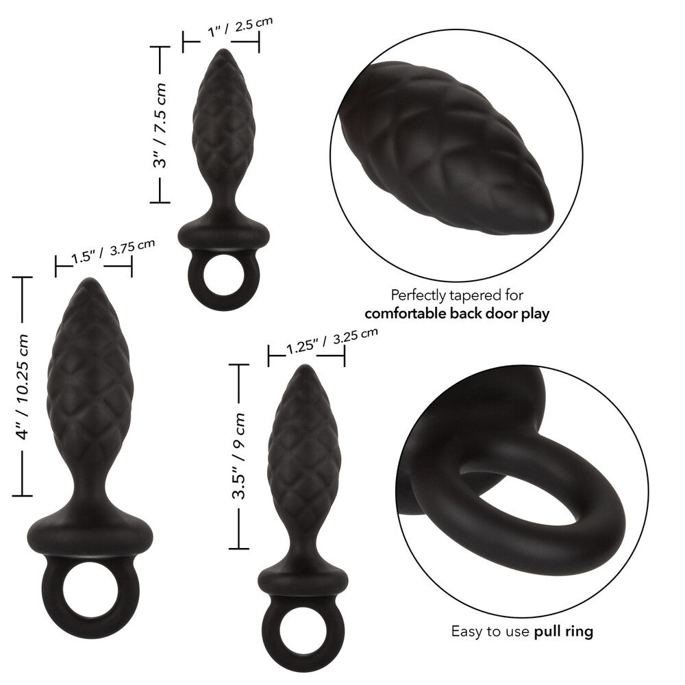 Silicone Anal Probe Kit 3 Pieces | Butt Plug Set | CalExotics | Bodyjoys