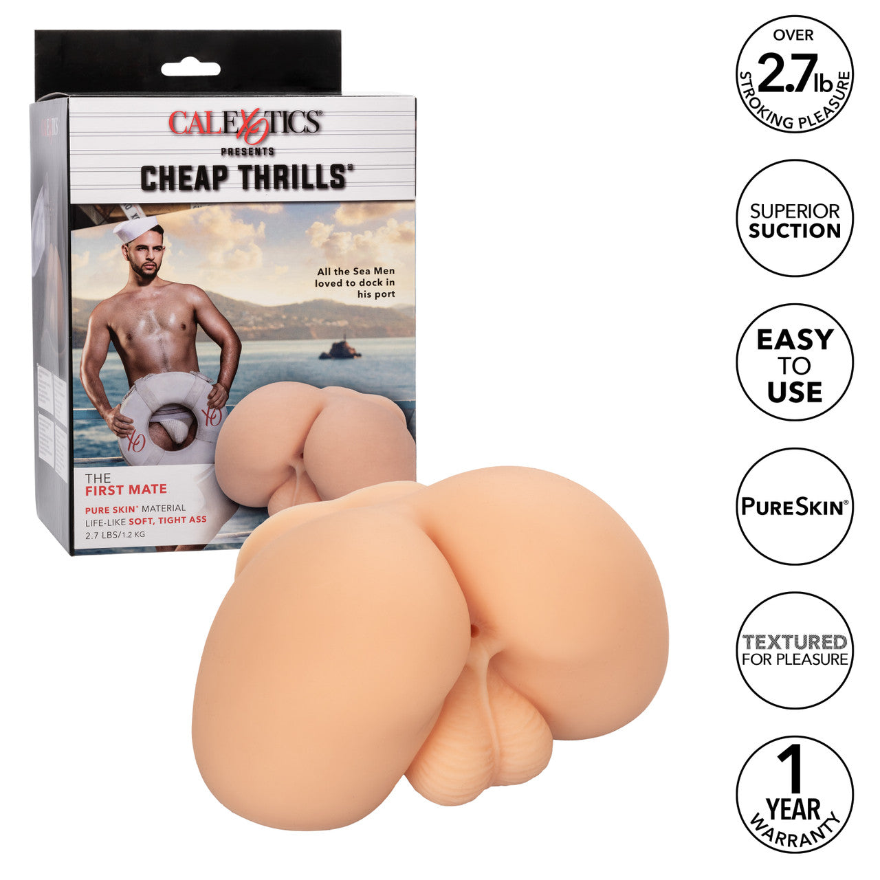 Cheap Thrills The First Mate Butt Masturbator Flesh Pink | Realistic Butt Masturbator | CalExotics | Bodyjoys