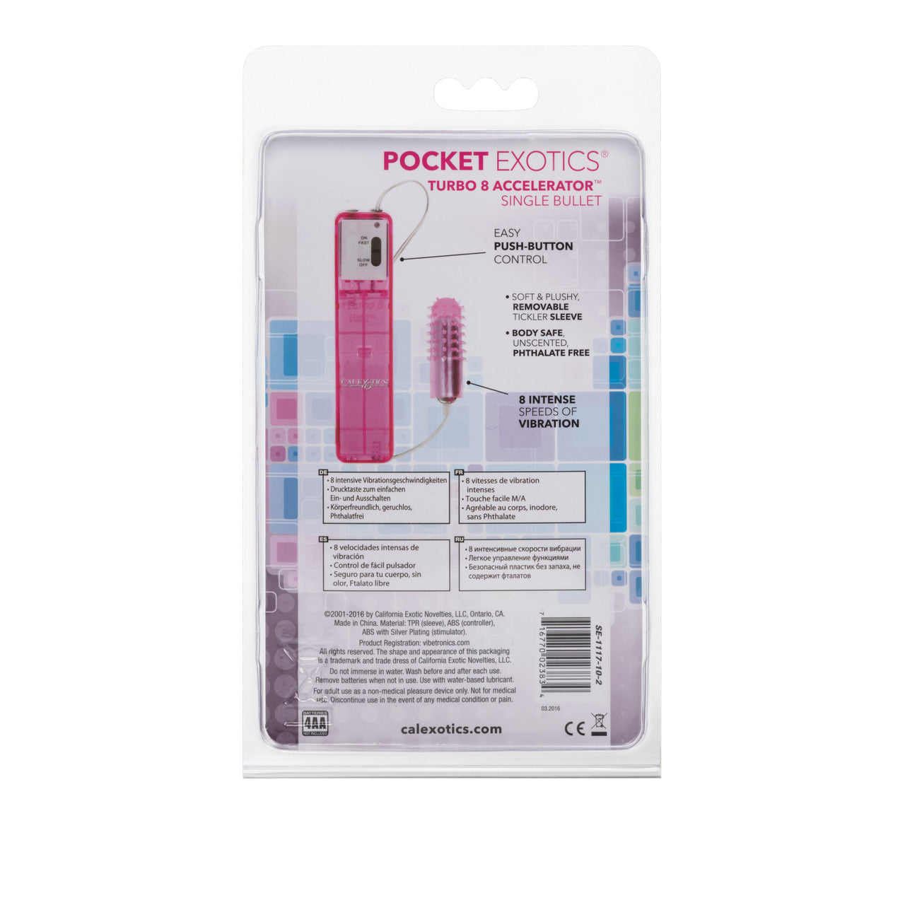 Pocket Exotics Turbo 8 Accelerator Bullet With Removable Tickler | Love Egg Vibrator | CalExotics | Bodyjoys