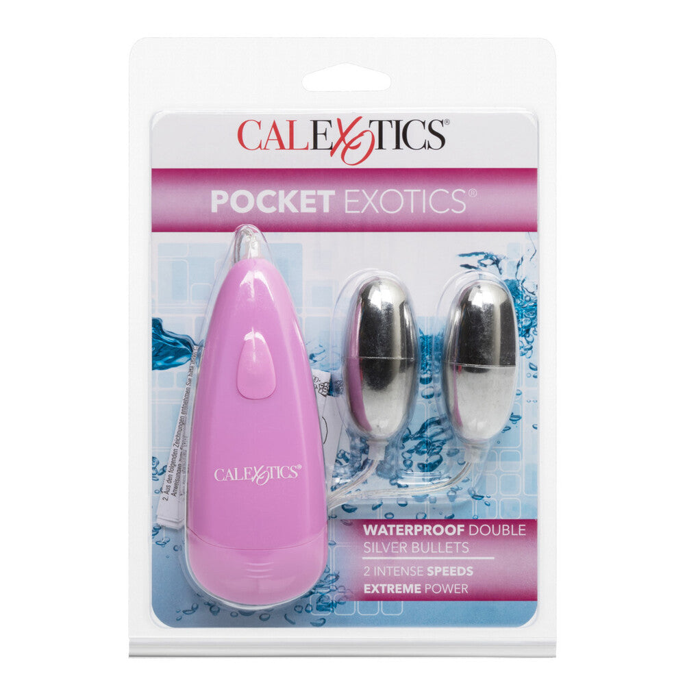 Pocket Exotics Waterproof Double Silver Bullets | Love Egg Vibrator | CalExotics | Bodyjoys