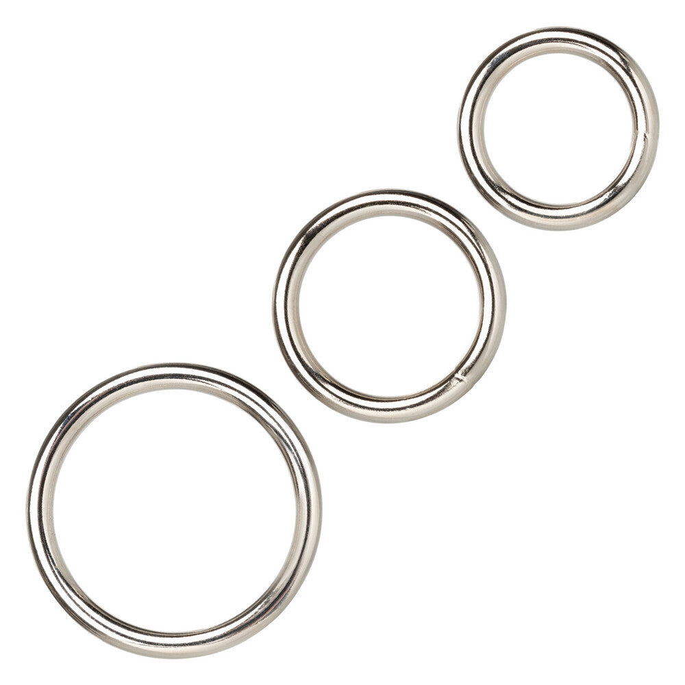 Silver Ring Set 3 Pieces | Metal Cock Ring | CalExotics | Bodyjoys