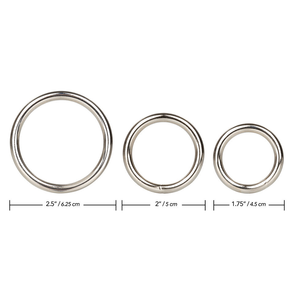 Silver Ring Set 3 Pieces | Metal Cock Ring | CalExotics | Bodyjoys