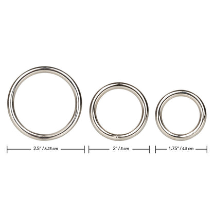 Silver Ring Set 3 Pieces | Metal Cock Ring | CalExotics | Bodyjoys