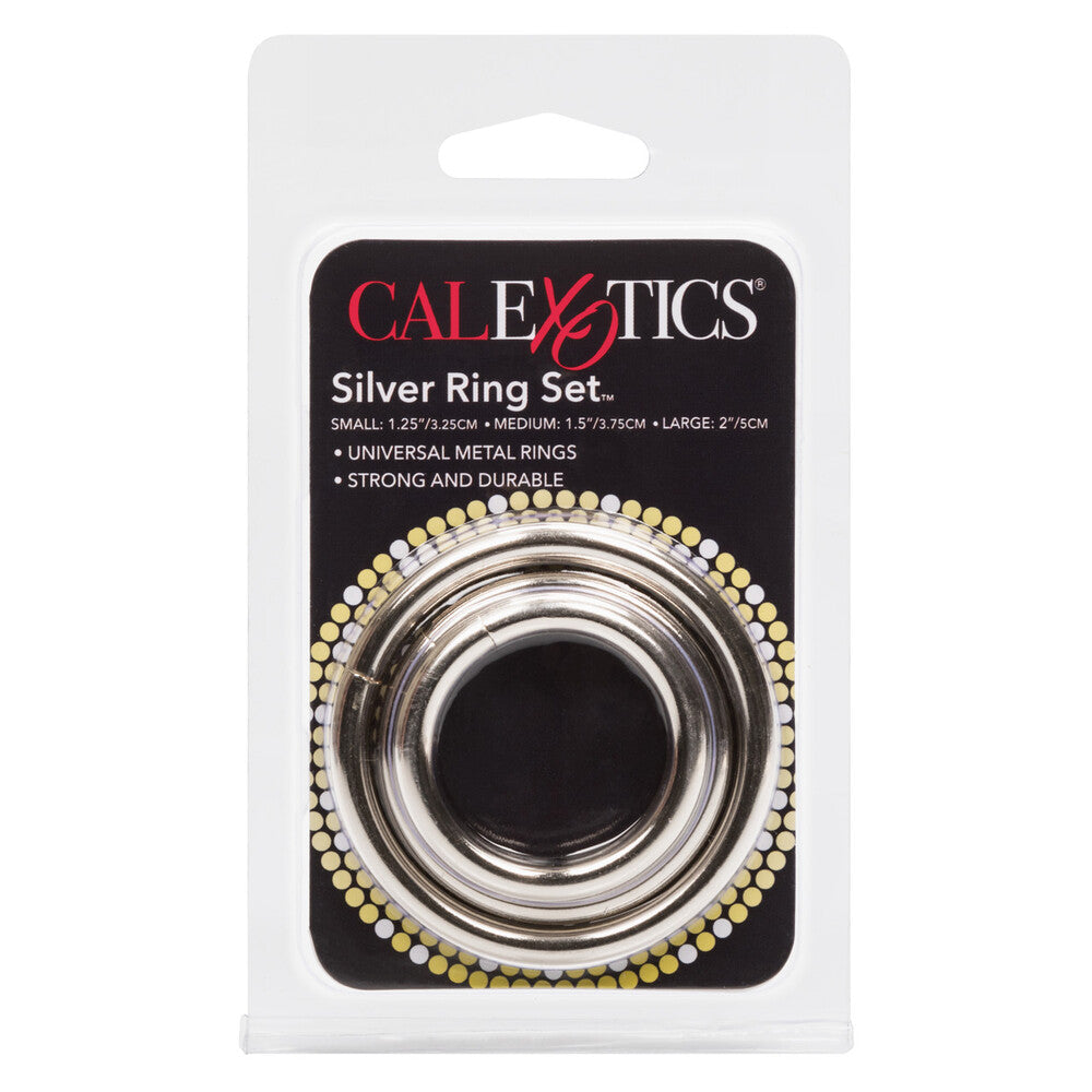 Silver Ring Set 3 Pieces | Metal Cock Ring | CalExotics | Bodyjoys