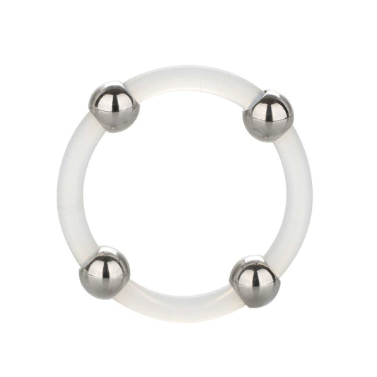 Steel Beaded Silicone Cock Ring XL | Classic Cock Ring | CalExotics | Bodyjoys
