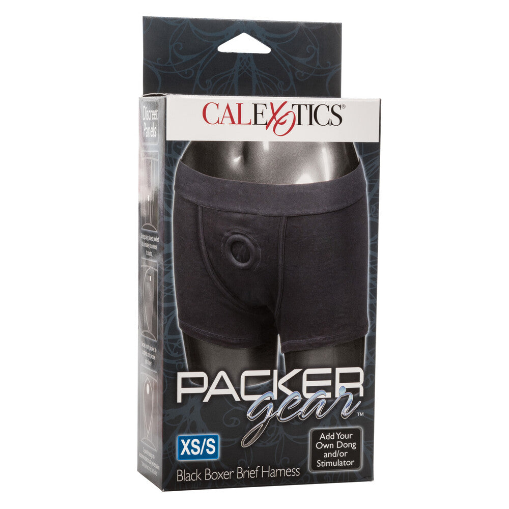Packer Gear Boxer Harness Black Extra Small To Small | Strap-On Harness | CalExotics | Bodyjoys