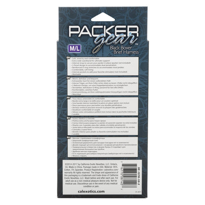 Packer Gear Boxer Harness Black Medium To Large | Strap-On Harness | CalExotics | Bodyjoys