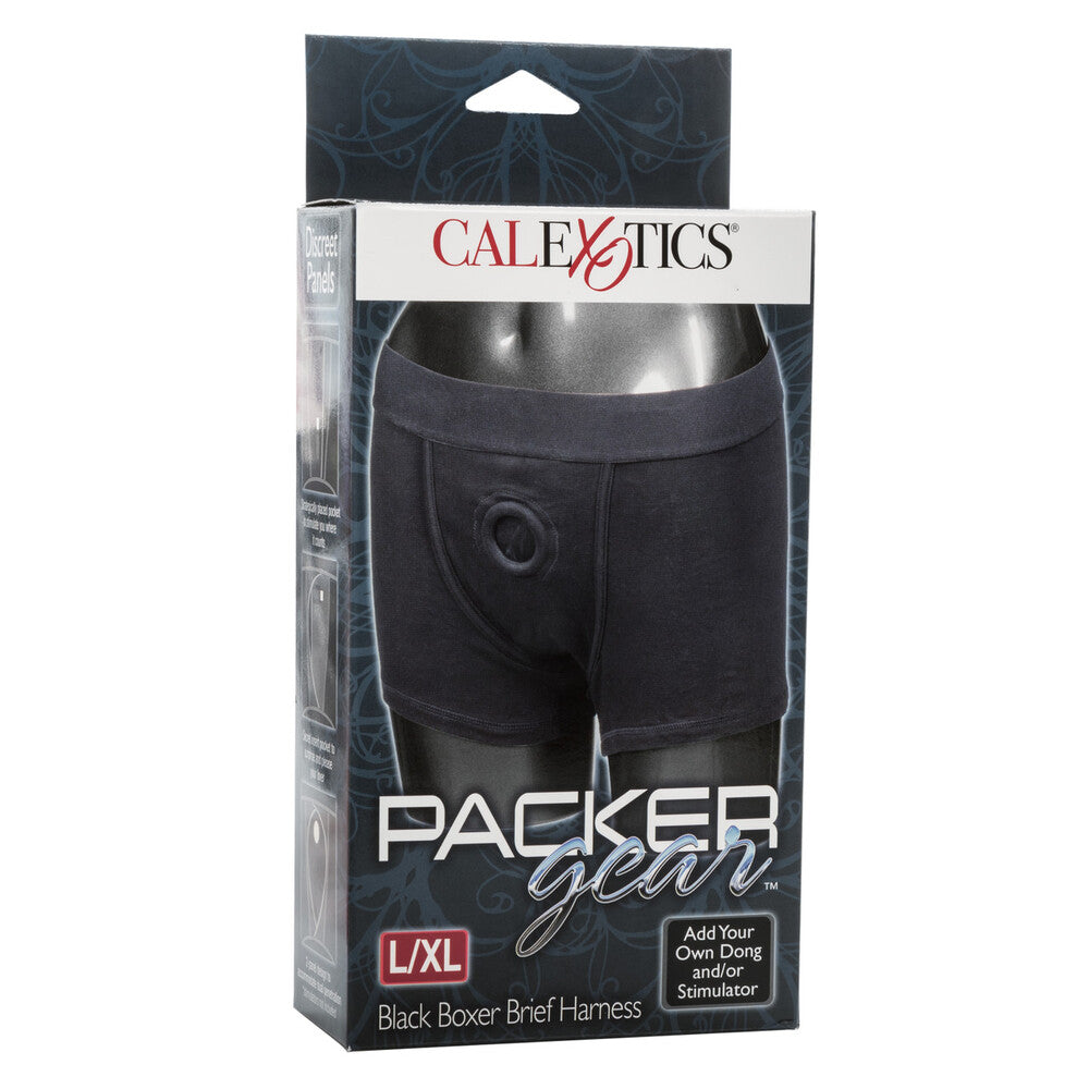Packer Gear Boxer Harness Black Large To XLarge | Strap-On Harness | CalExotics | Bodyjoys
