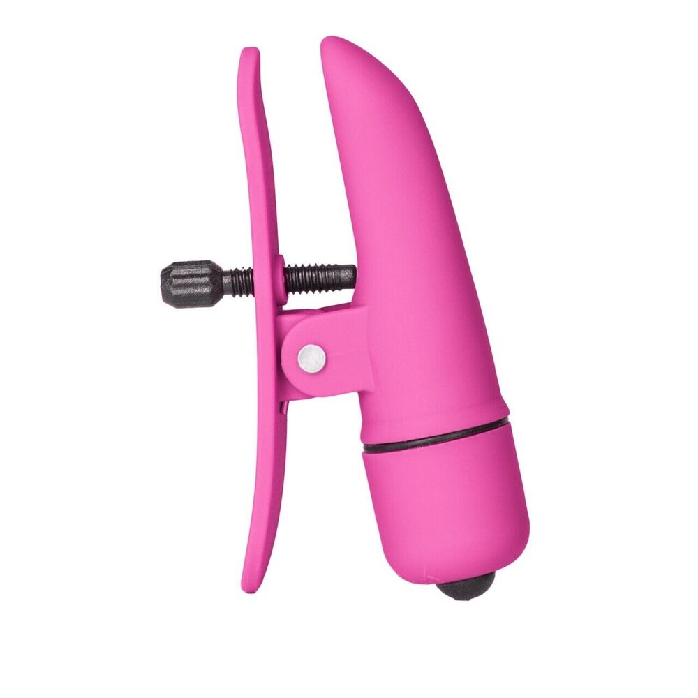 Nipplettes Vibrating Pink Nipple Clamps Adjustable | Nipple Vibrator | CalExotics | Bodyjoys