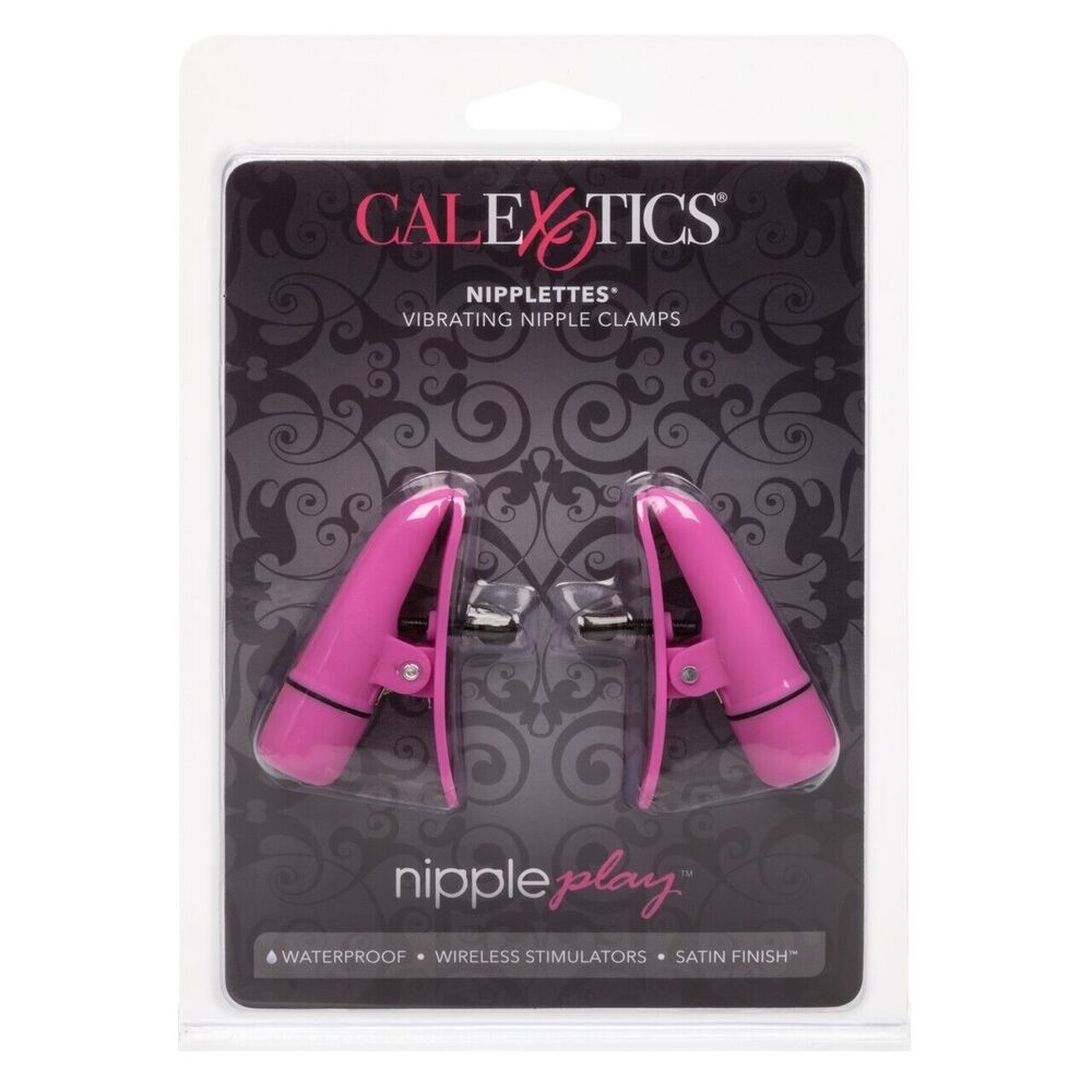 Nipplettes Vibrating Pink Nipple Clamps Adjustable | Nipple Clamps | CalExotics | Bodyjoys