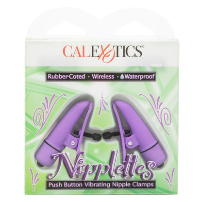 Nipplettes Vibrating Adjustable Purple Nipple Clamps | Nipple Vibrator | CalExotics | Bodyjoys
