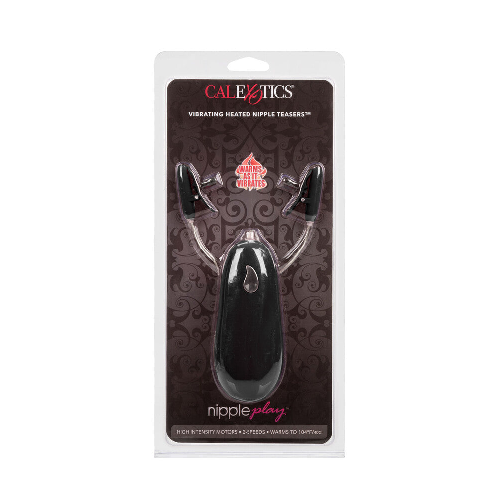 Heated Vibrating Nipple Teasers Black | Nipple Vibrator | CalExotics | Bodyjoys